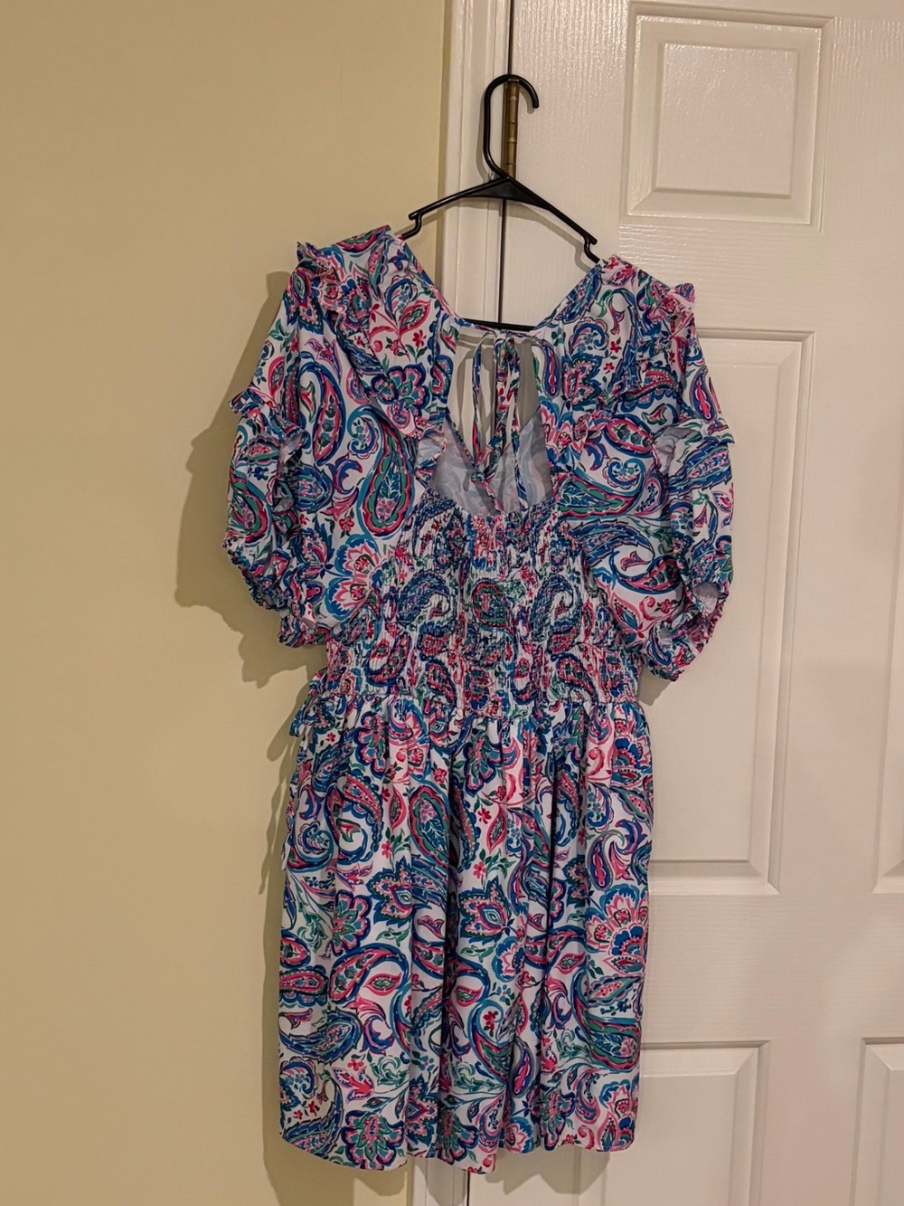 THML Paisley Smocked Open Back Mini Dress - Picture 3 of 5